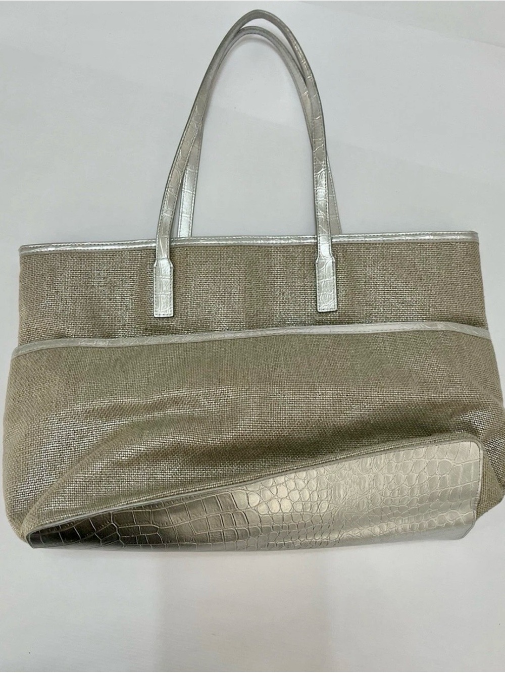 Michael Kors Beige and Silver Metallic Tote - Picture 4 of 5